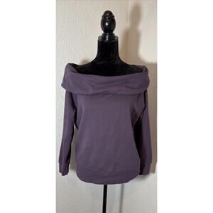 Victoria Sport Sweatshirt Small Off the Shoulder Cowl Neck Pullover Athleisure